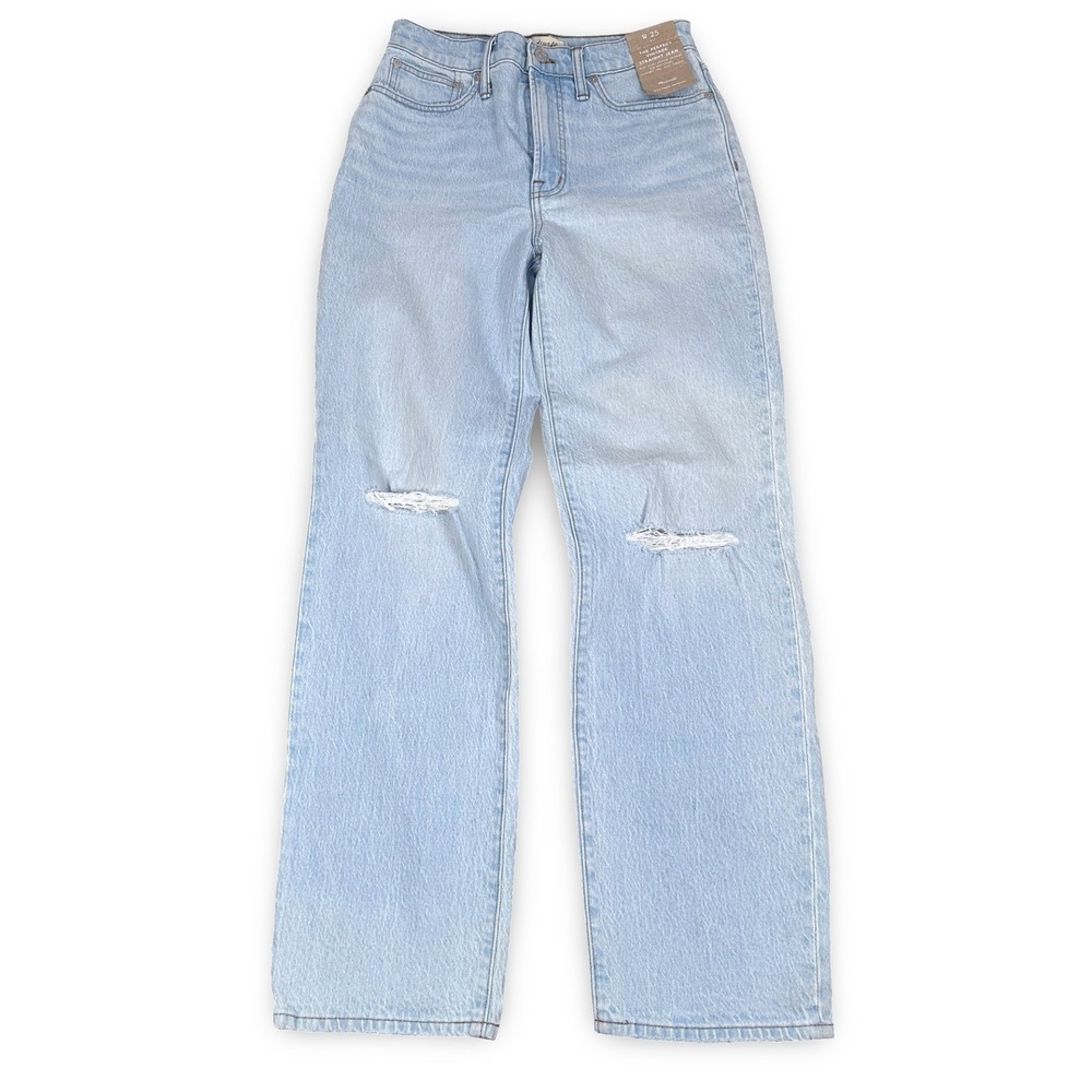 Madewell‎ The Perfect Vintage Straight Jean Light Wash Distressed NJ180 W25 NEW